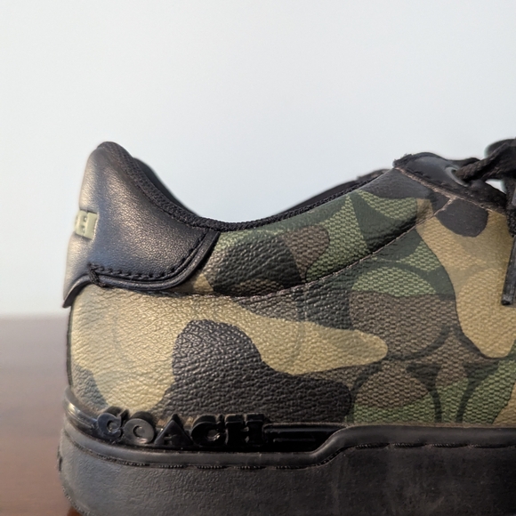Coach Camouflage Green and Black Sneakers - Picture 4 of 8